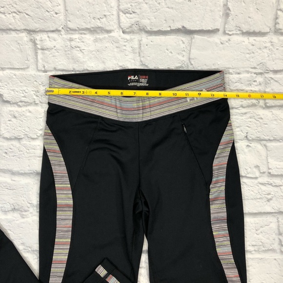 Fila Sport Running leggings crop Pants. Performance Size Small black stretch - Picture 6 of 11